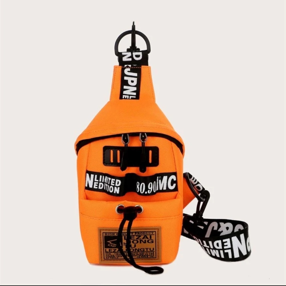 Drawstring decor sling bag